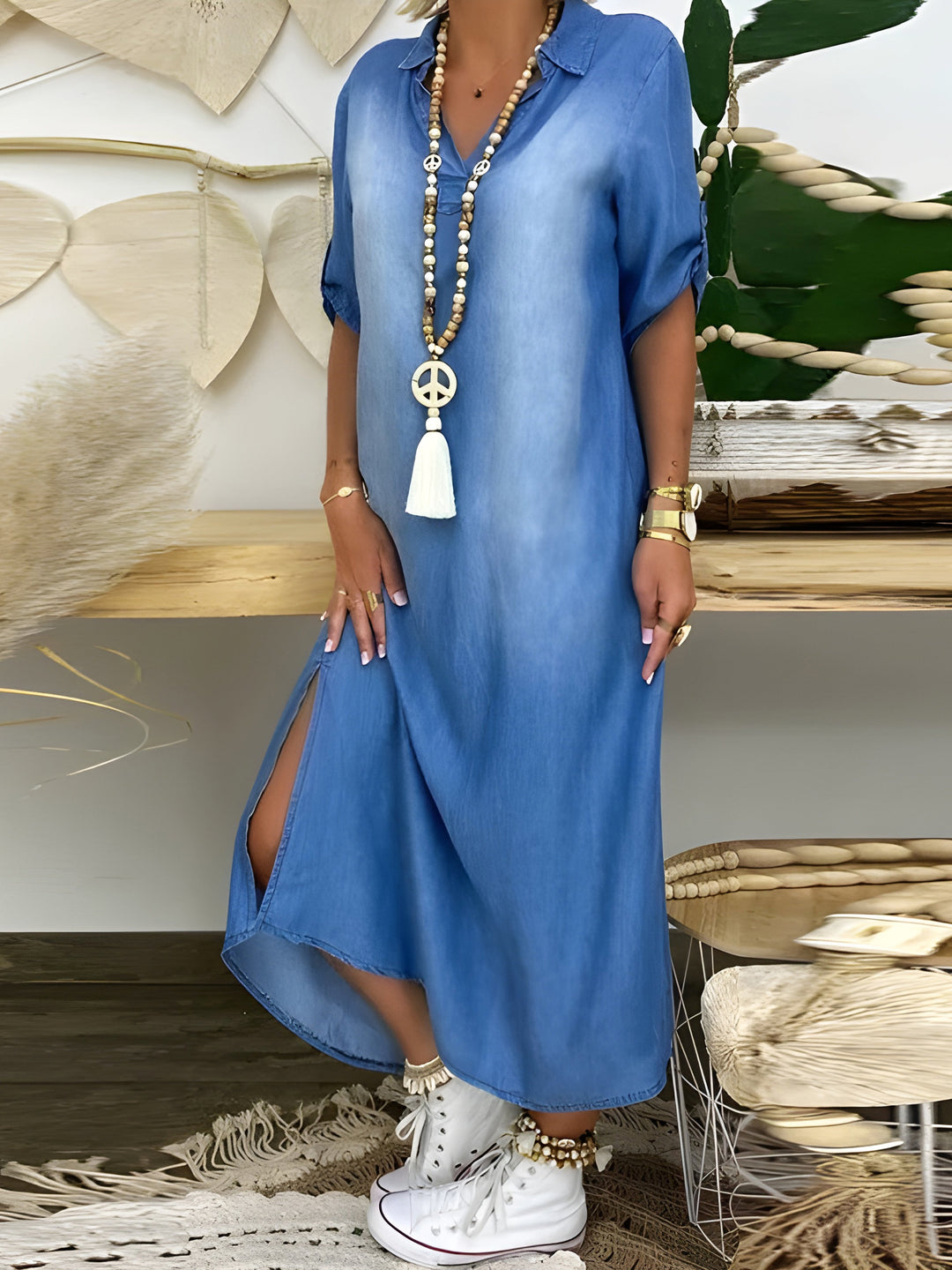 Devorah™ | Robe Maxi en Jean Chic
