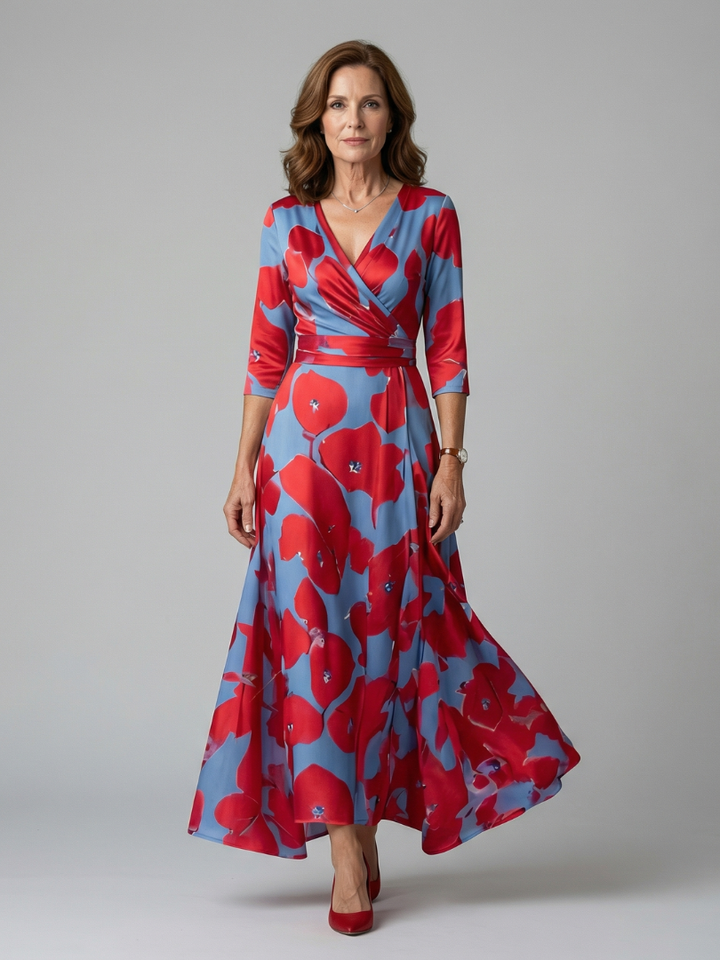 Juana | Robe midi à décolleté croisé