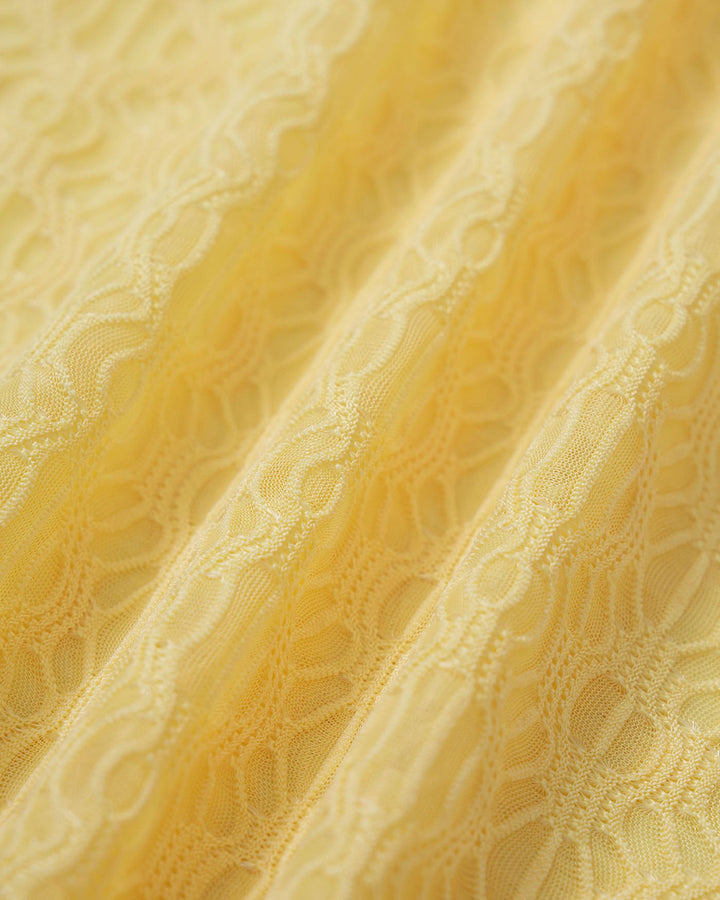 Ensemble de Bikini Texturé Jaune en Jacquard