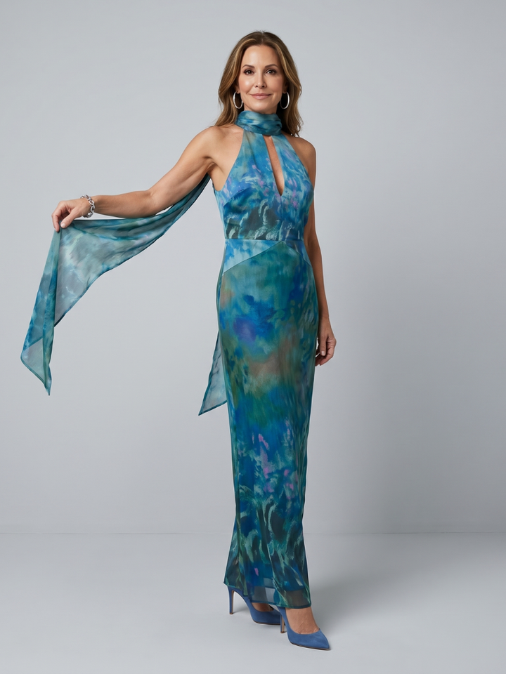 Juniper | Robe Maxi Sans Manches avec Col Halter et Découpe