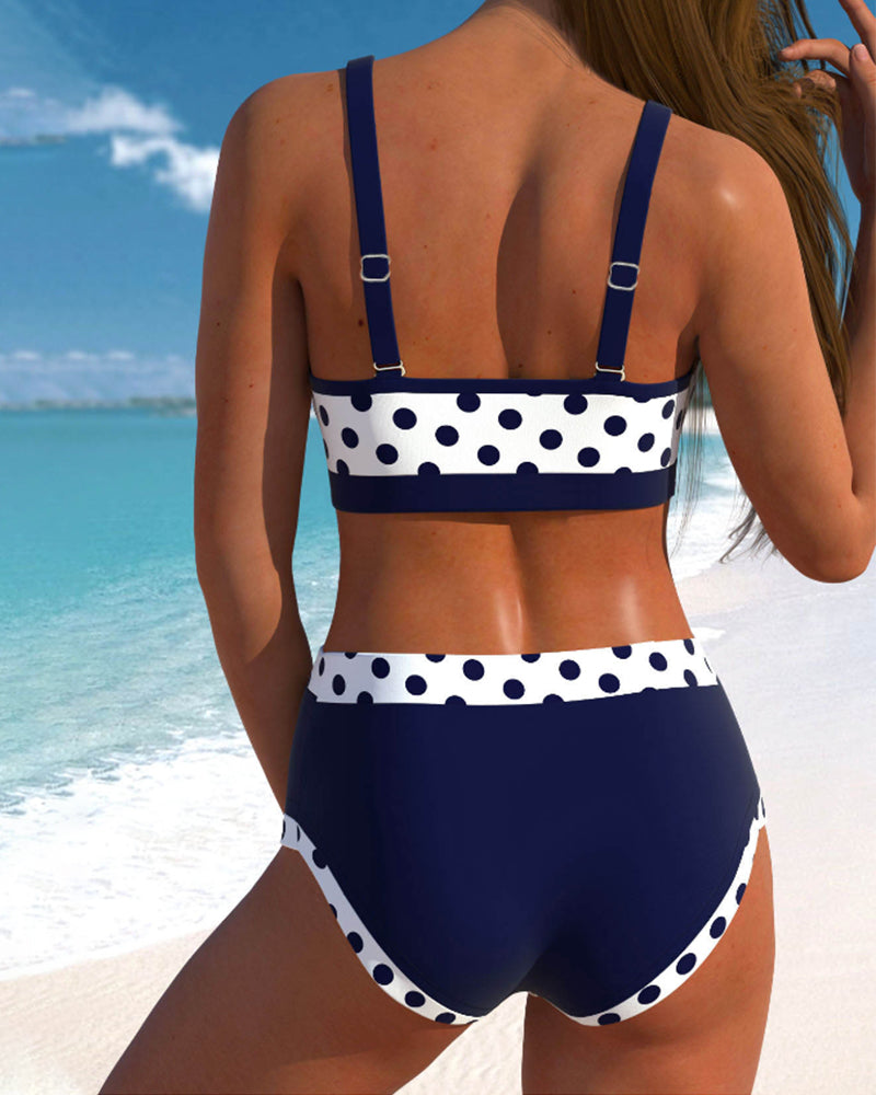 Liesbeth – Bikini taille haute avec design patchwork