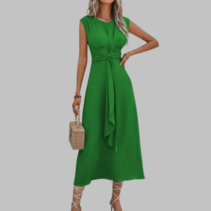 Lucas & Léa Paris - Robe Maxi Élegante Sans Manches à Col Rond