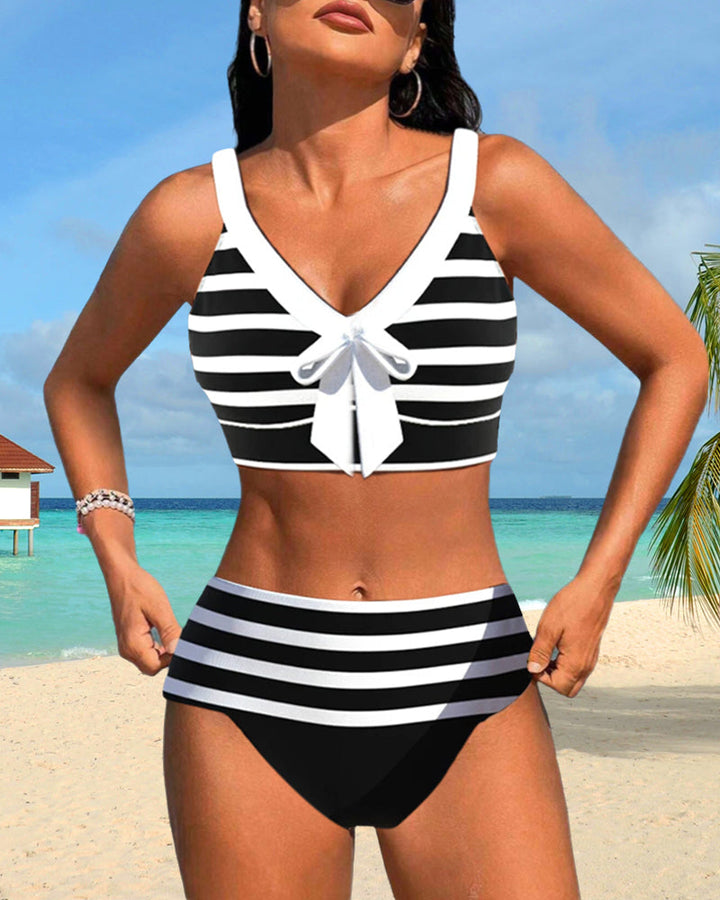 Lula® | Bikini à rayures taille haute