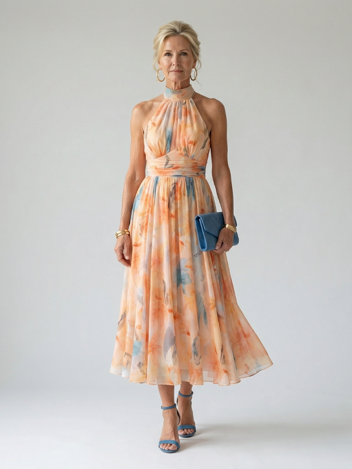 Elena | Robe midi halter