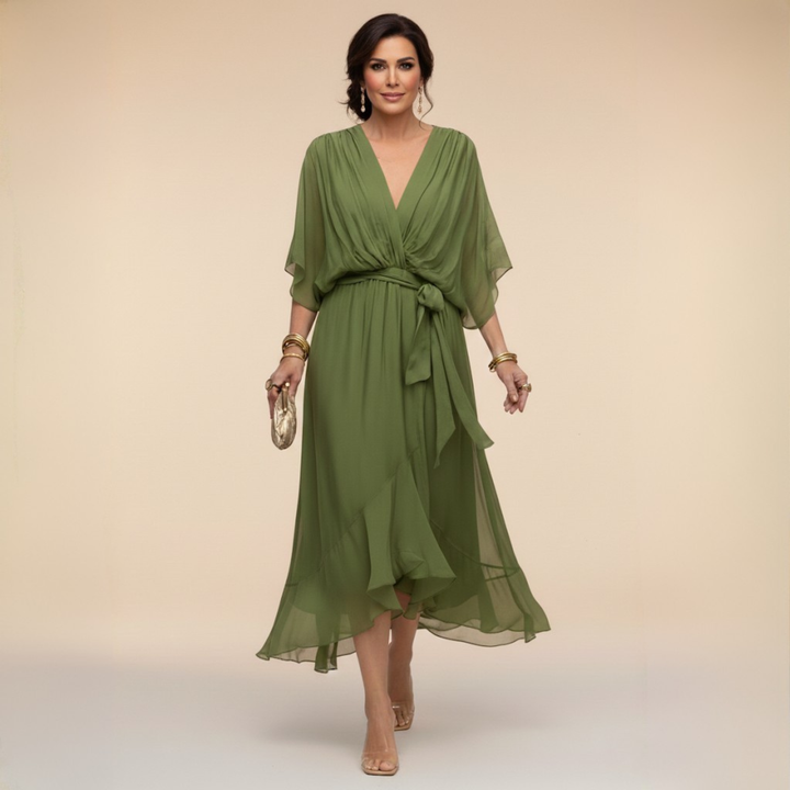 Sarah™ | Robe Chiffon V-Cou Sandra