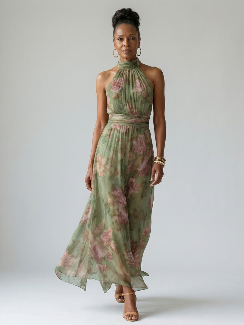 Mirella | Robe midi halter