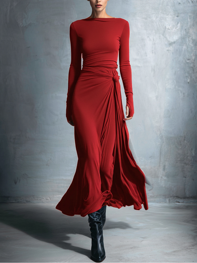 Mildred · Robe maxi avec nœud sur le côté