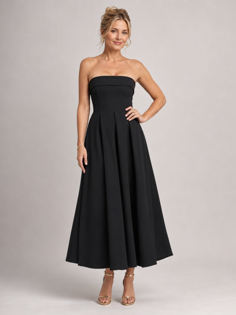 Elove | Robe Midi Bustier à Corsage Structuré