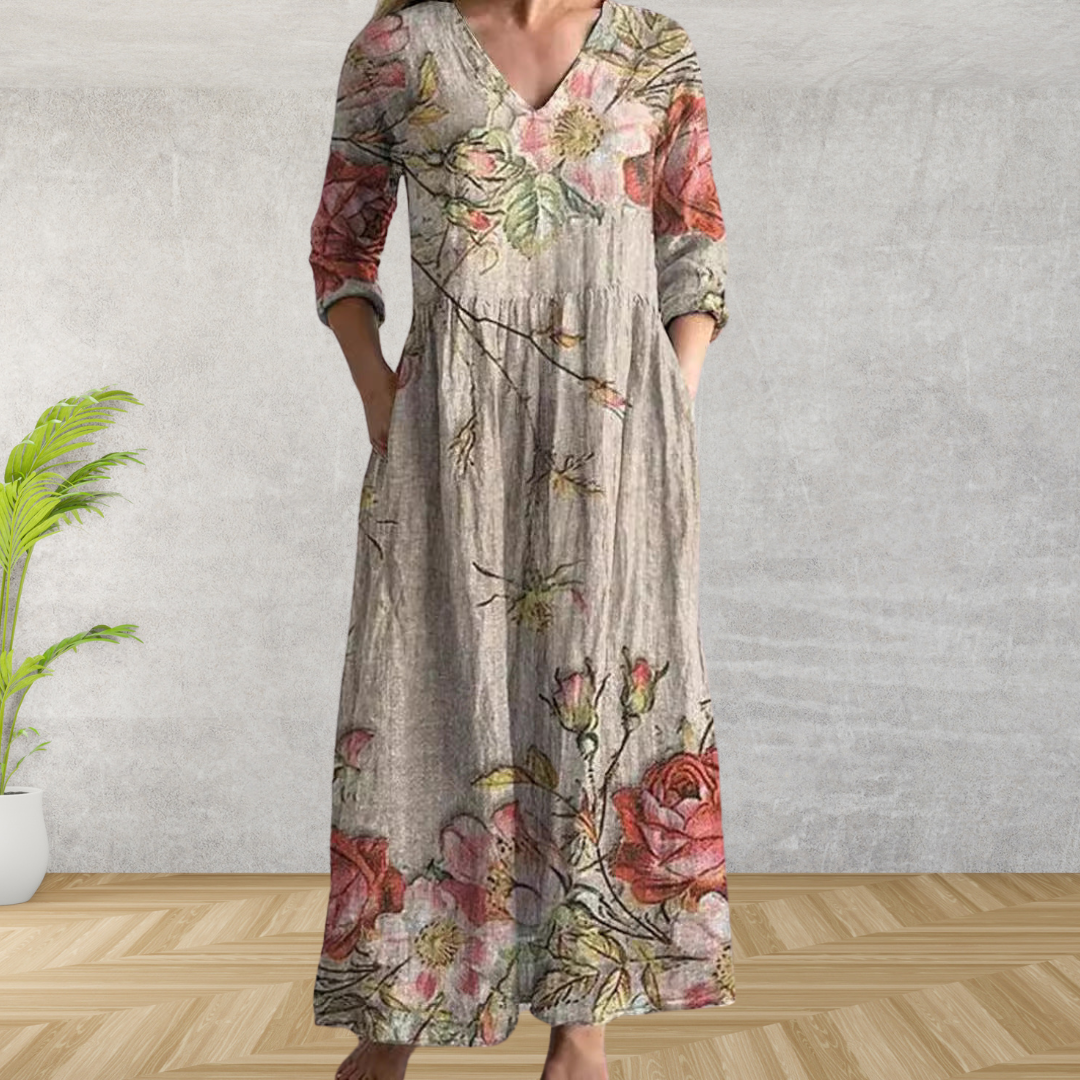 Yulya™ | Robe Midi Florale Élégante