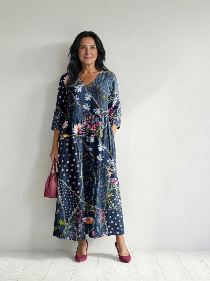 Zane | Robe Midi Florale Facile à Rassembler
