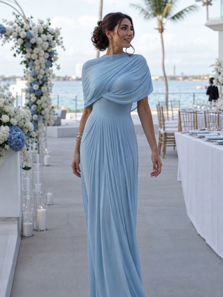 Thael | Robe Maxi à Une Épaule avec Corsage Drapé