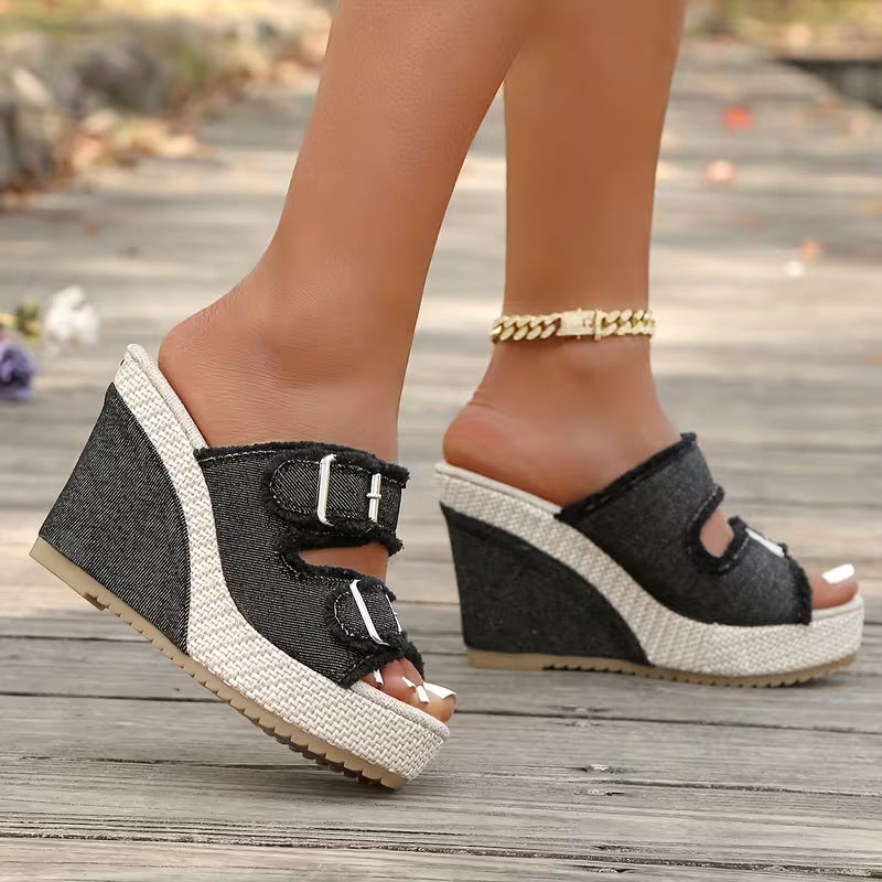 Atelier | Sandales à Talon Wedge Fray Edge
