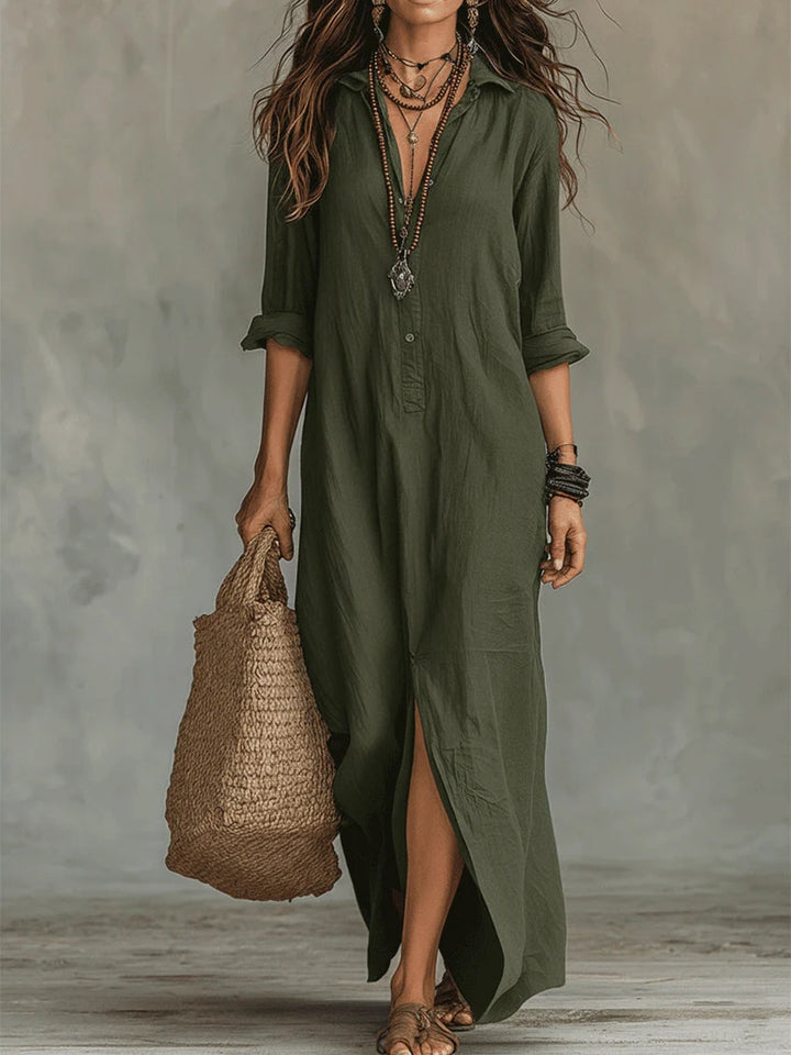 SAULE | Robe Maxi Effortless Silhouette Flatteuse Vêtements Quotidiens Polyvalents