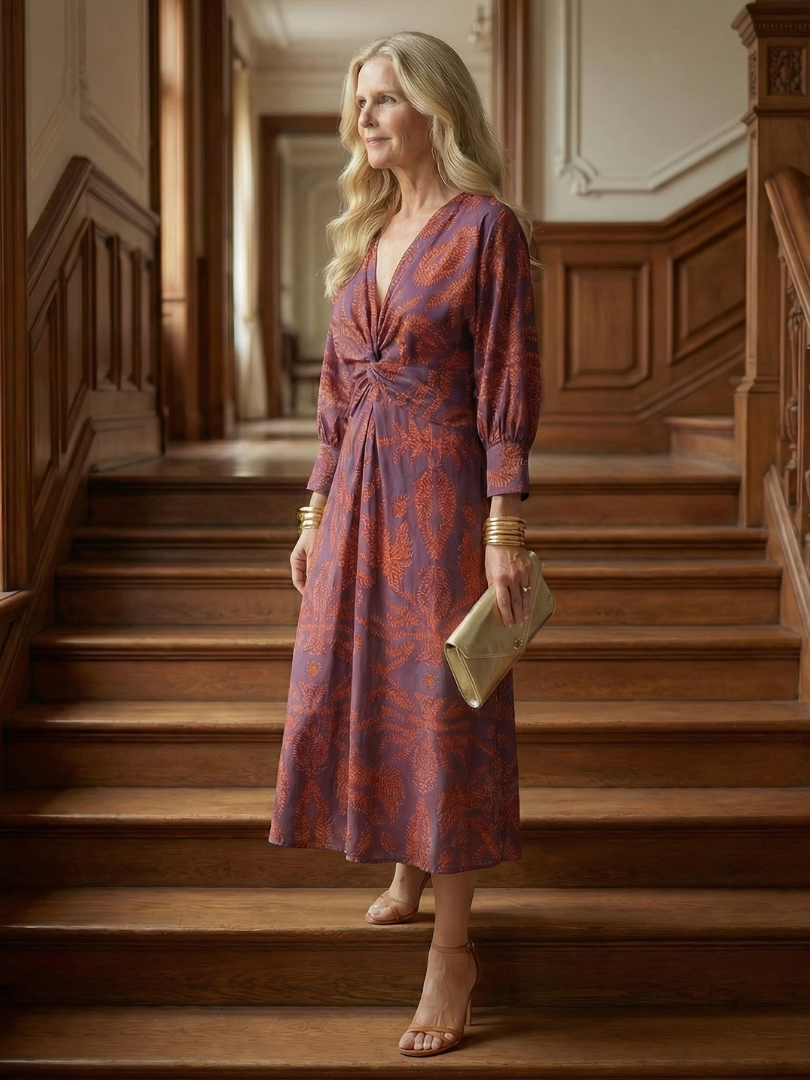Lune | Robe Midi à Enveloppe