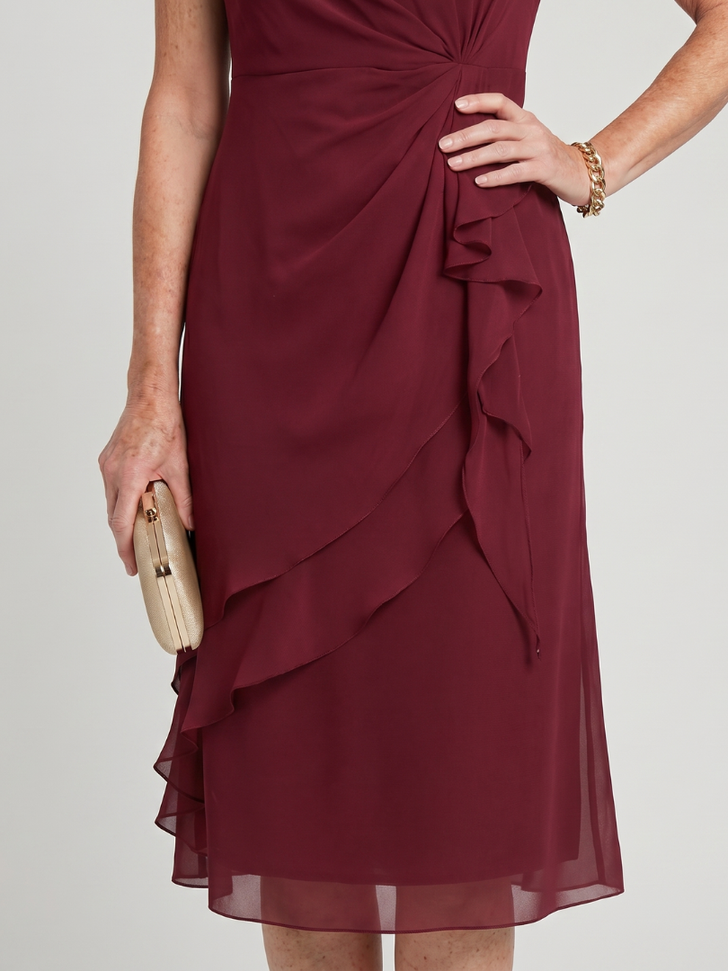 Eira | Robe Midi à Manches Courtes et Ourlet Superposé