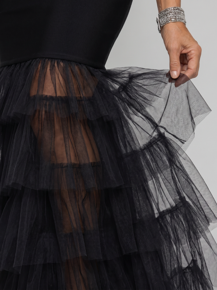 Muget | Robe Maxi Sans Manches avec Ourlet en Tulle Superposé