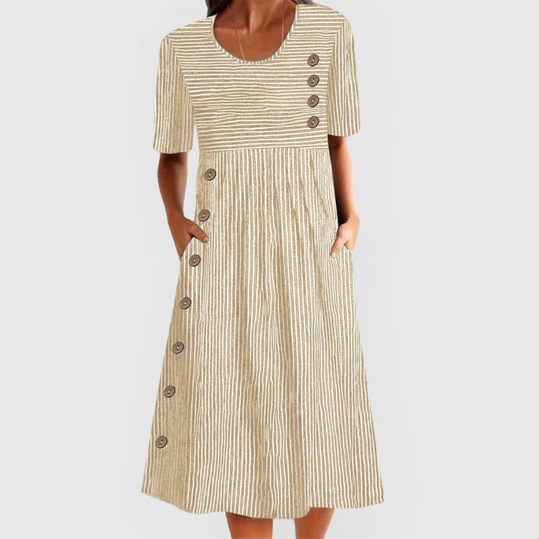 Robe Midi Rayée