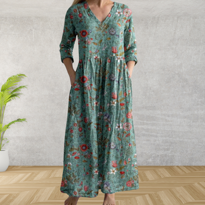 Yulya™ | Robe Midi Florale Élégante