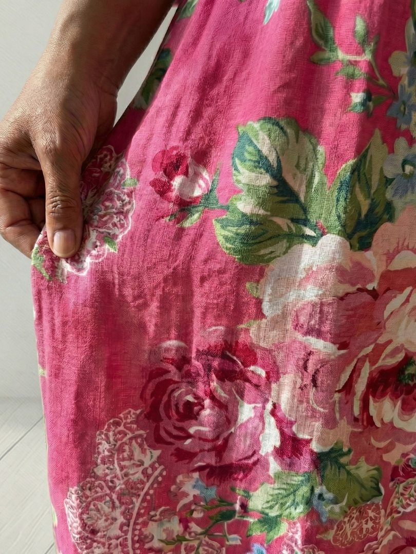 Freya | Robe Midi Fleurs de Jardin