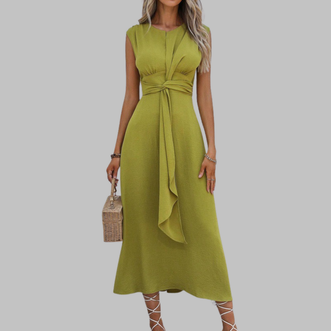 Lucas & Léa Paris - Robe Maxi Élegante Sans Manches à Col Rond