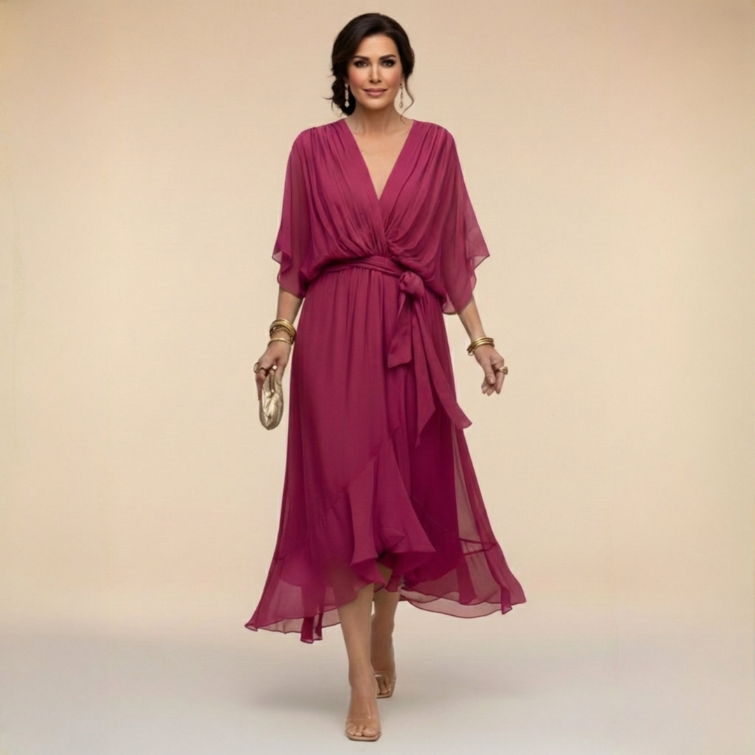 Lucas & léa Paris | Robe en Chiffon à Col V