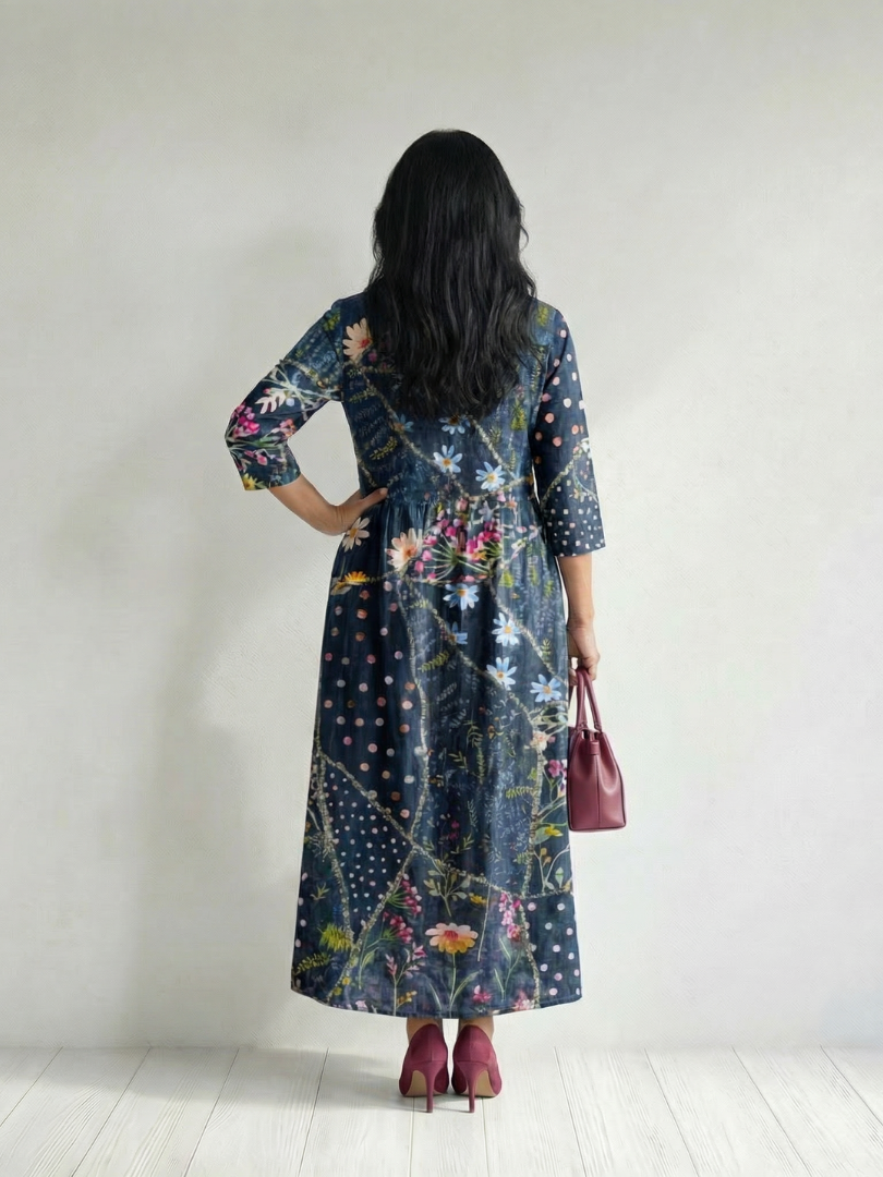 Zane | Robe Midi Florale Facile à Rassembler