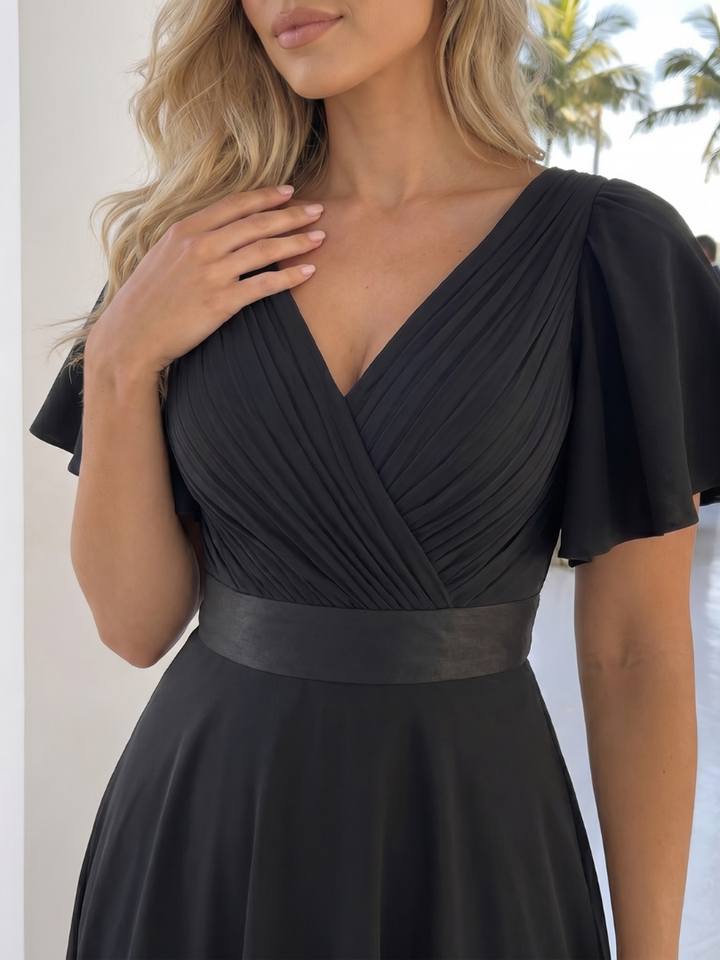 Mige | Robe Maxi à Manches Flottantes et Taille Définie