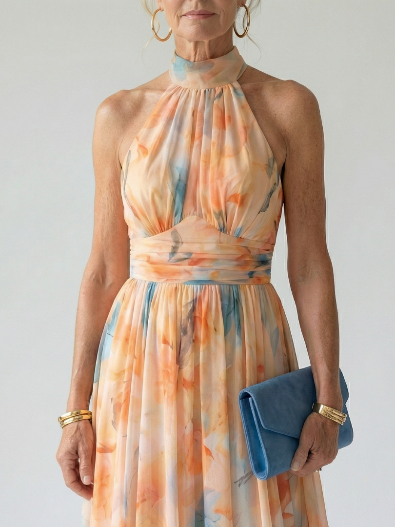 Elena | Robe midi halter