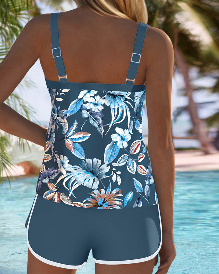 Imke | Tankini Imprimé Sans Manches Col U