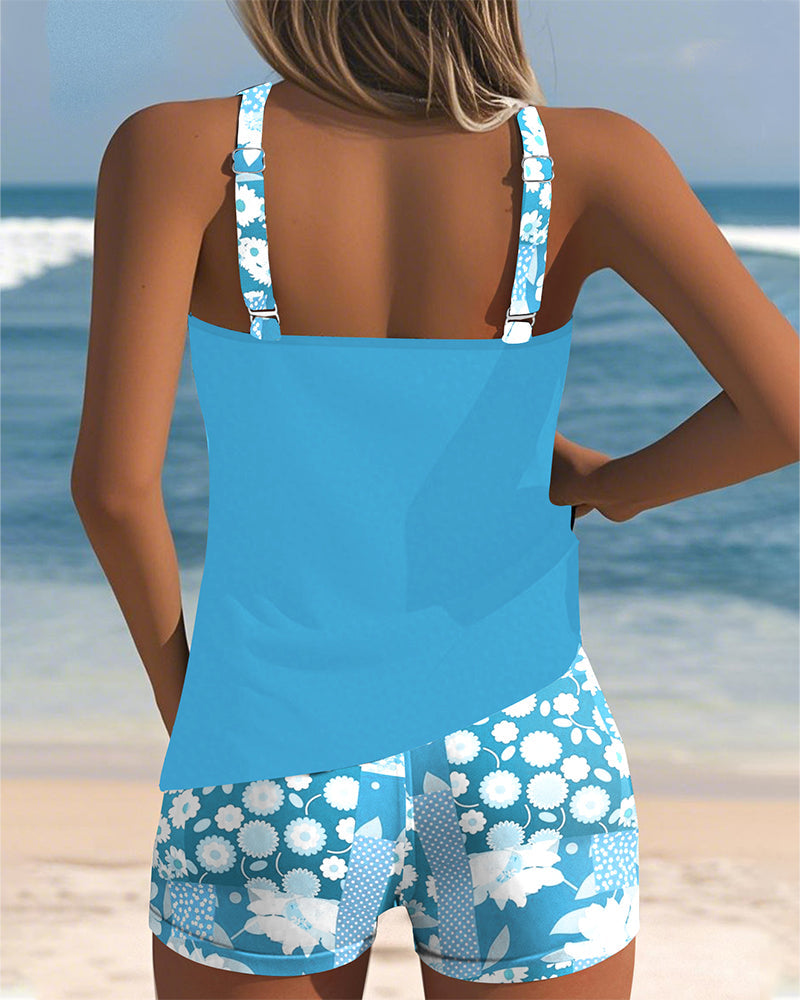 Nanet - Ensemble de Tankini Imprimé avec Shorts