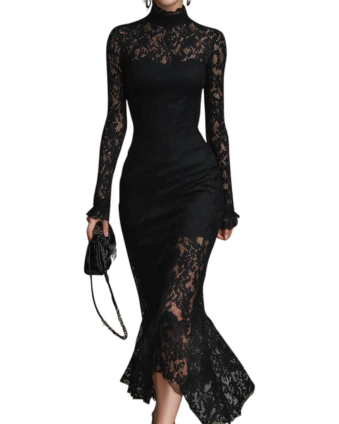 Julia™ | Robe Maxi en Dentelle Noire