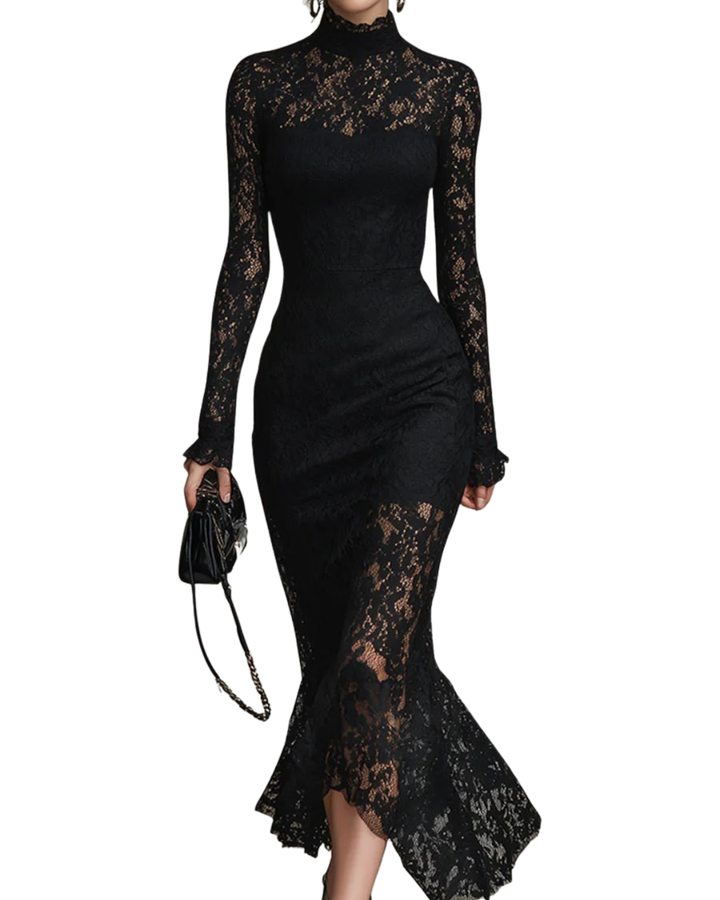 Julia™ | Robe Maxi en Dentelle Noire