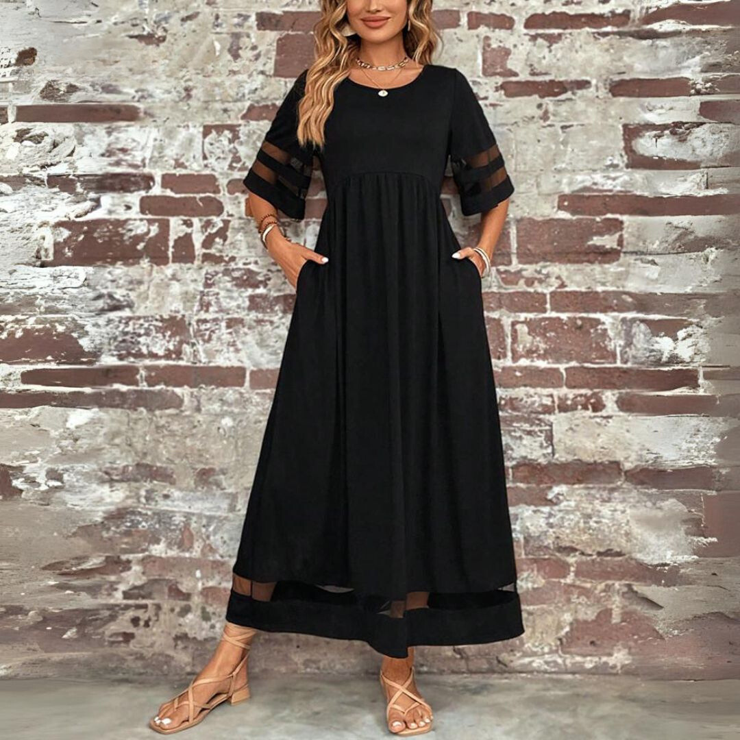 Beth | Robe Midi Flatteuse et Lissante pour le Ventre