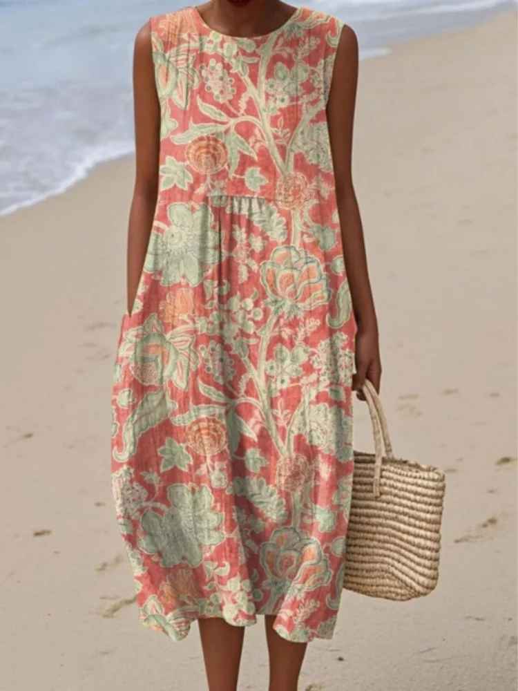 Robe imprimée brise d'été