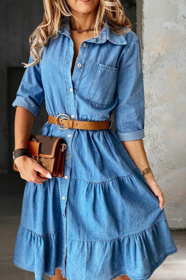 Barbara | Robe en Jean Élégante Décontractée