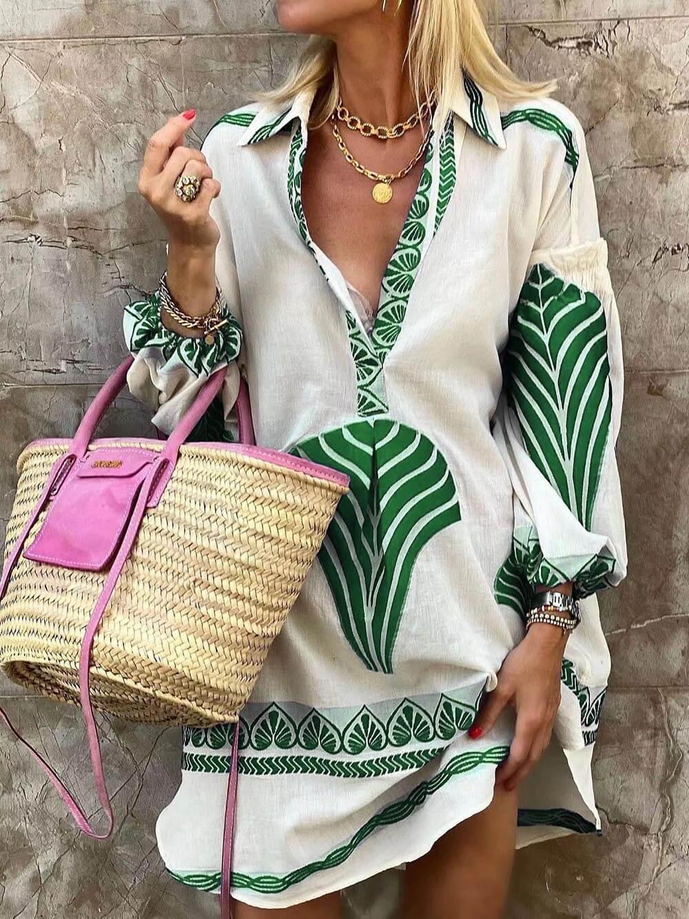 Flore | Robe Mini de Vacances Imprimée Unique à Look Tropical Simple