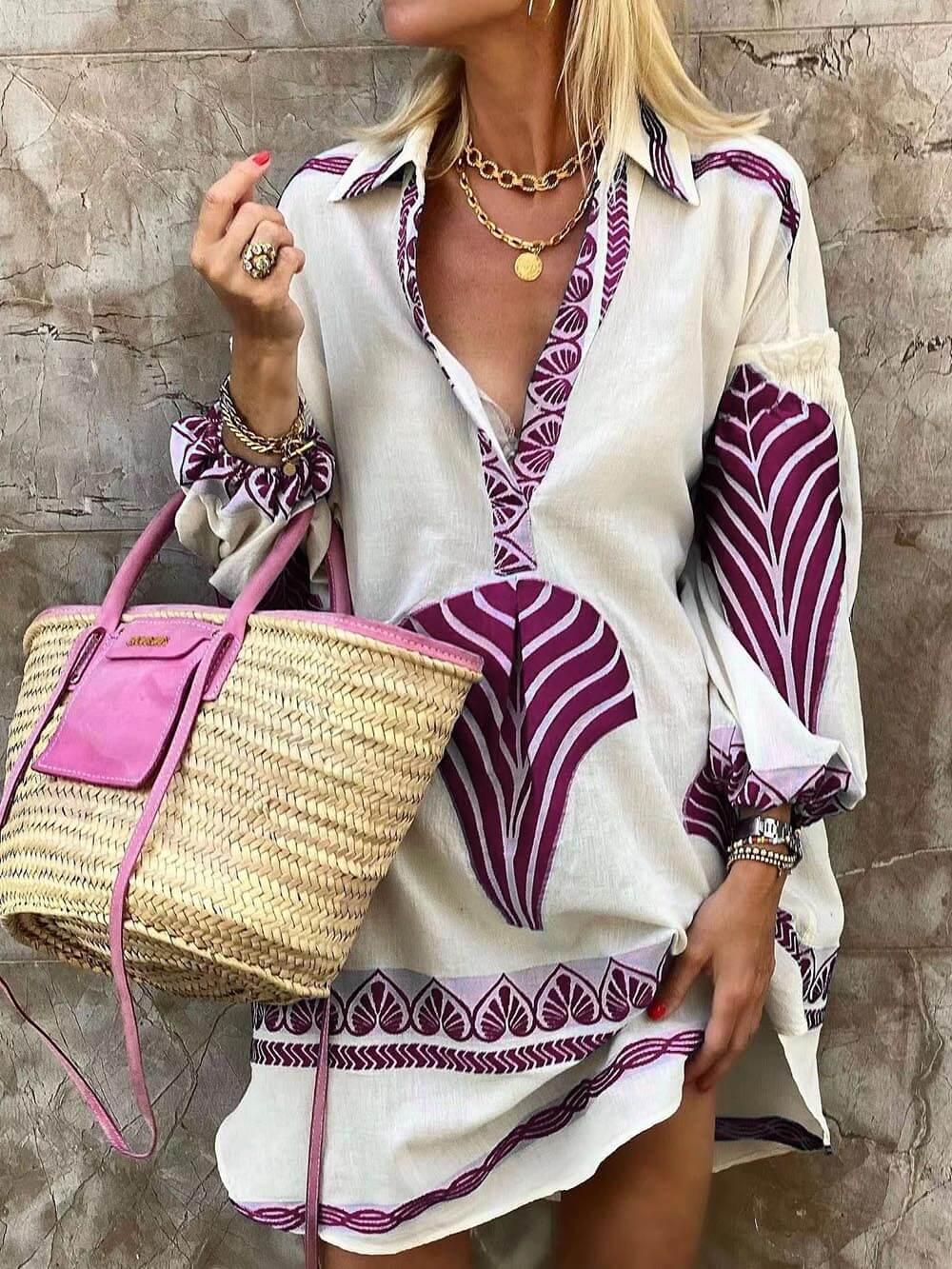 Flore | Robe Mini de Vacances Imprimée Unique à Look Tropical Simple