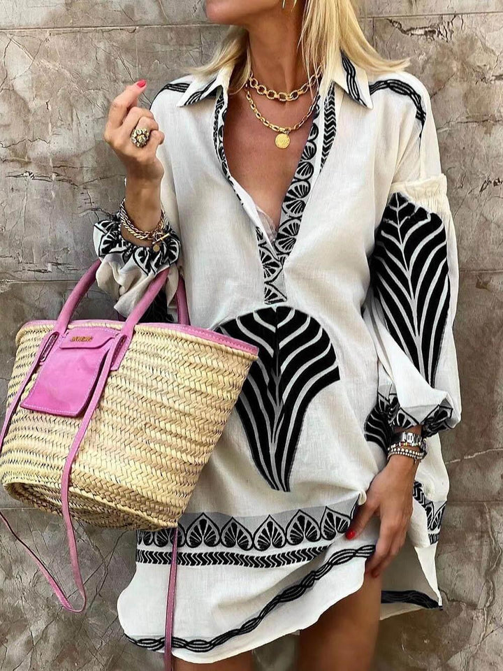 Flore | Robe Mini de Vacances Imprimée Unique à Look Tropical Simple