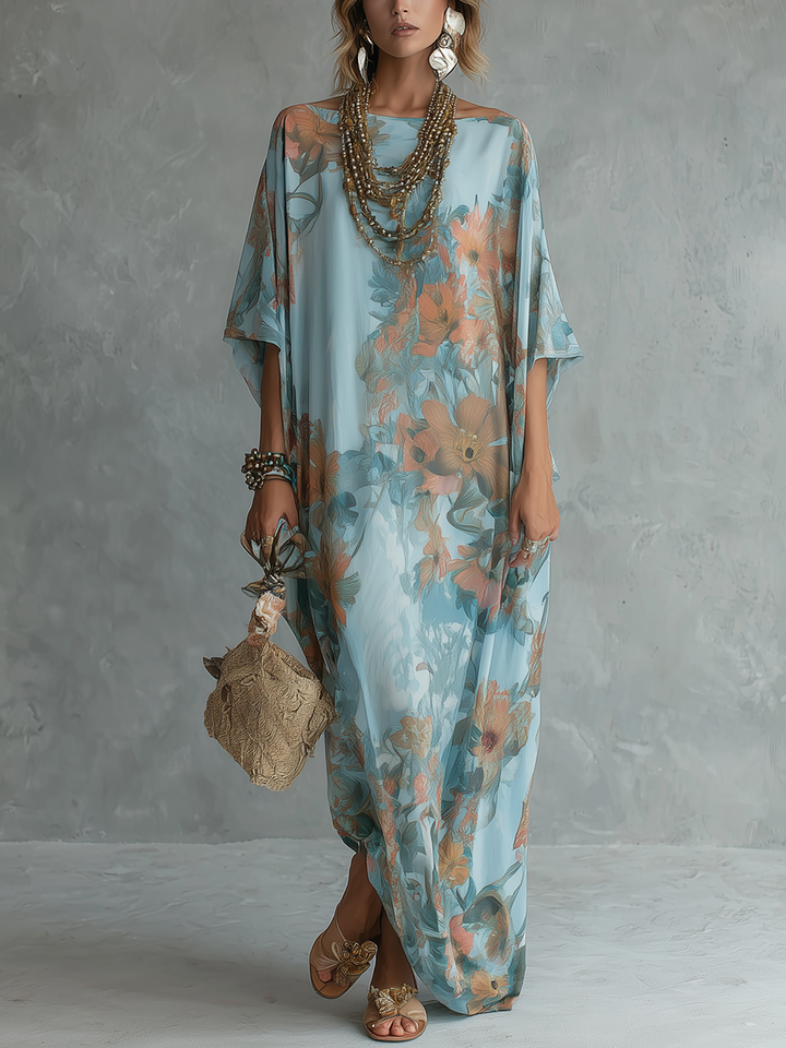Luna | Robe Kaftan Florale Décontractée