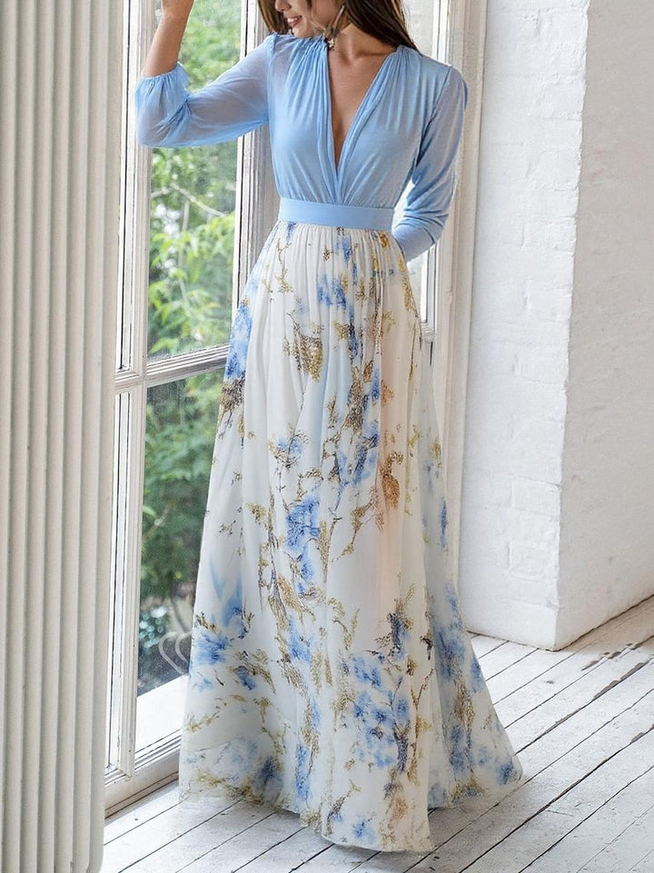 Belle Robe Maxi avec Imprimé Floral