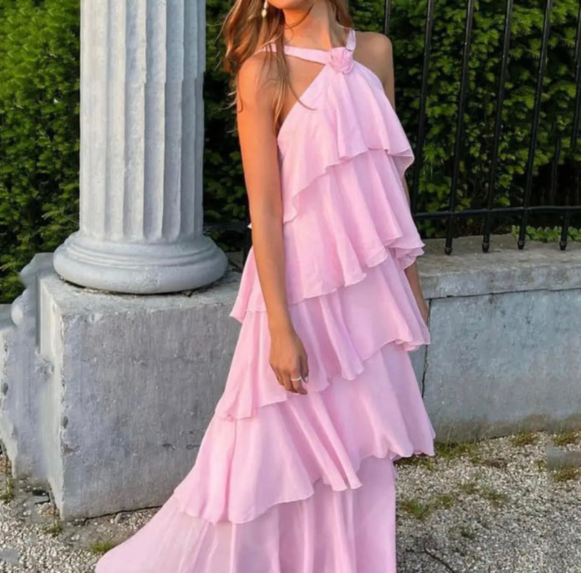 Ayelet™ | Robe Maxi à Volants à Dos Nu