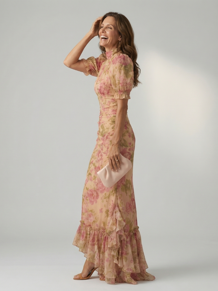 Alejandra | Robe maxi à décolleté haut