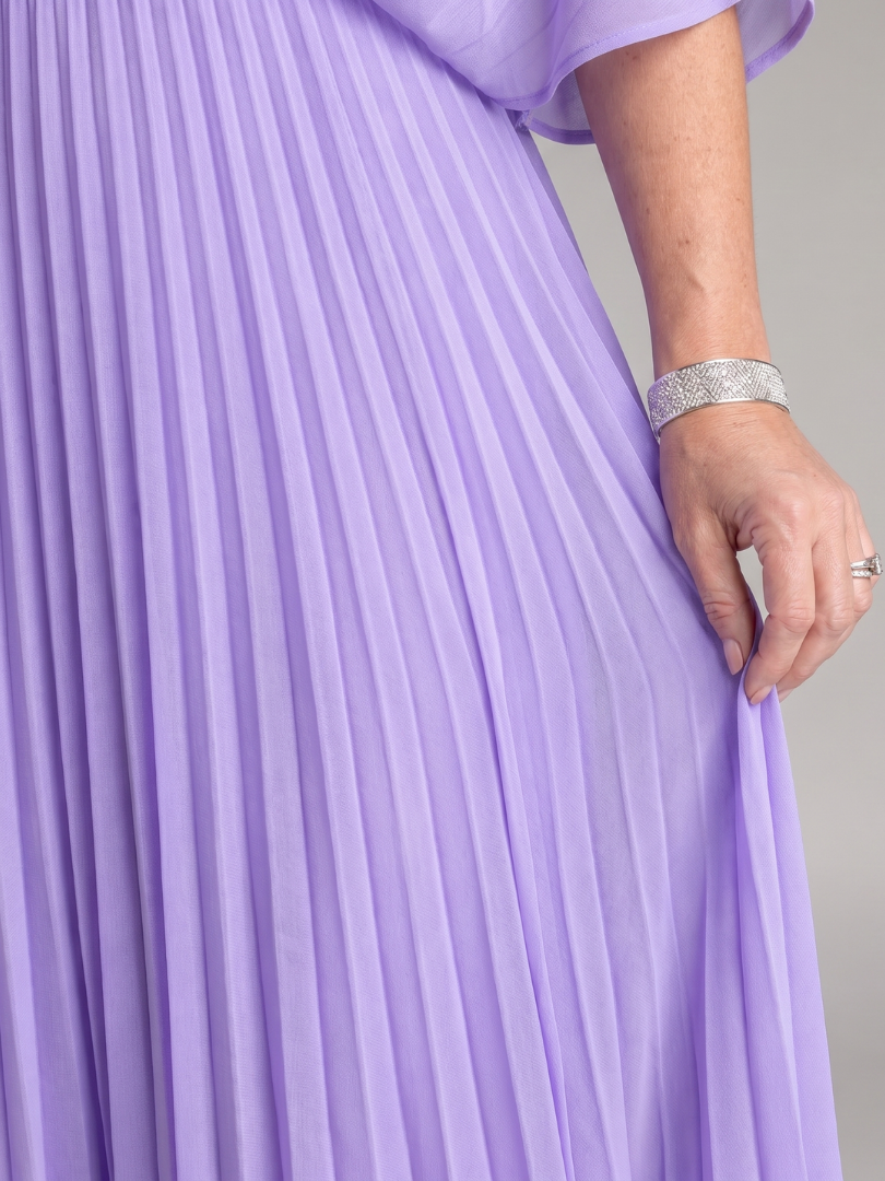 Semorph | Robe Maxi Plissée à Col en V et Manches Longues
