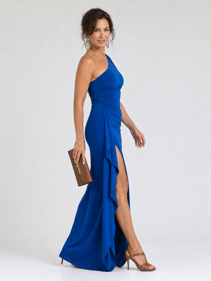Serane | Robe Maxi à Une Épaule avec Fente Latérale Haute