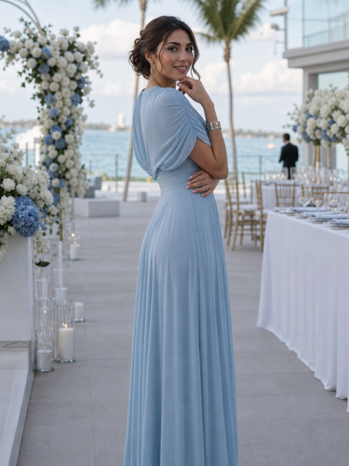 Thael | Robe Maxi à Une Épaule avec Corsage Drapé