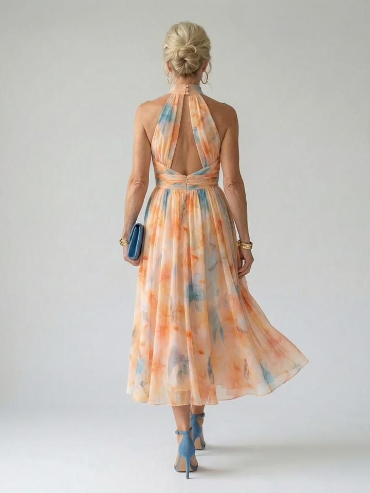 Elena | Robe midi halter