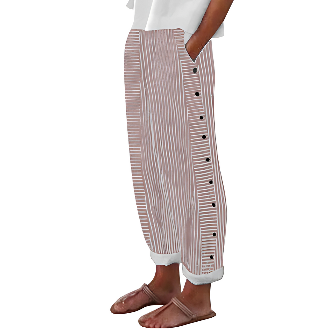 Dagny | Pantalon Rayé d'Été Élégant