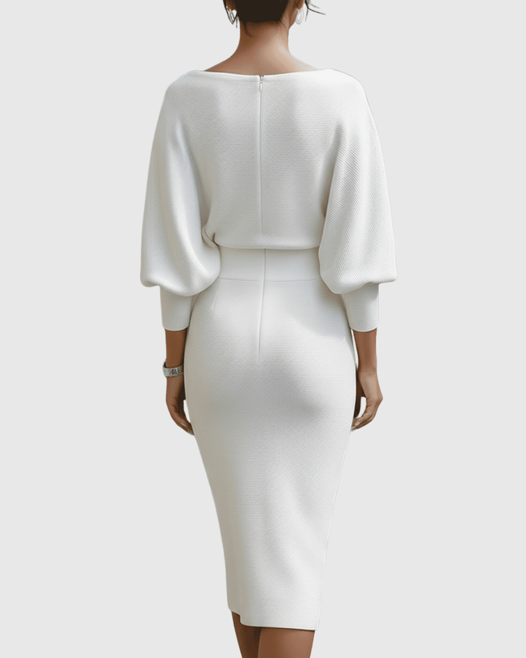 ISMERIA | Robe midi avec des manches chauve-souris