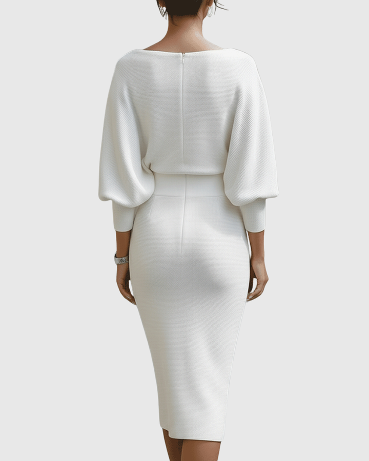 ISMERIA | Robe midi avec des manches chauve-souris