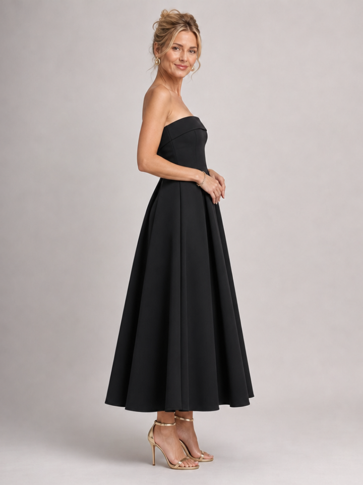 Elove | Robe Midi Bustier à Corsage Structuré
